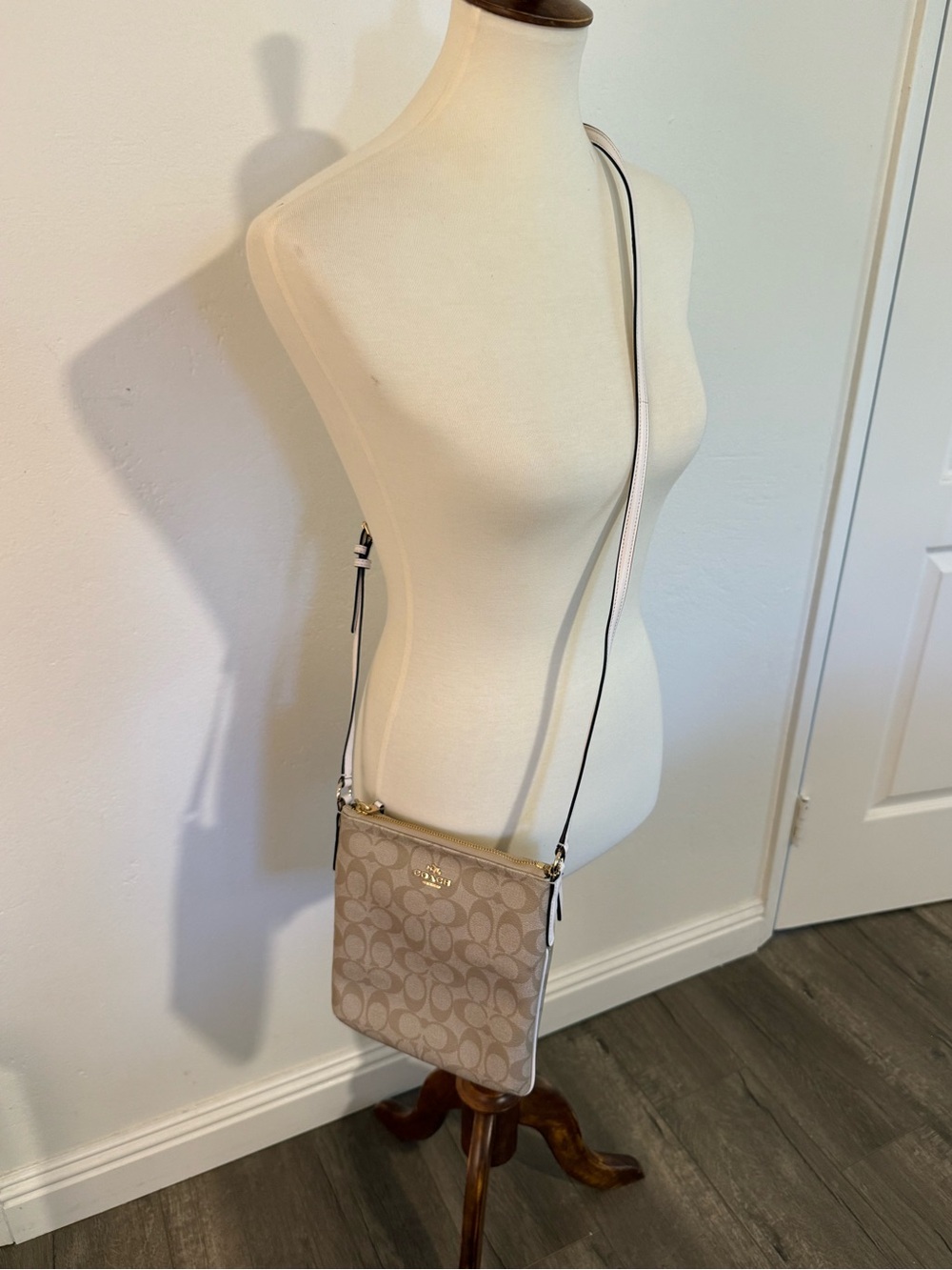 Coach Khaki & Chalk Signature Crossbody